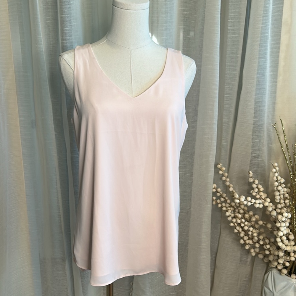 RW&CO Blouse Baby Pink V-Neck Sz S